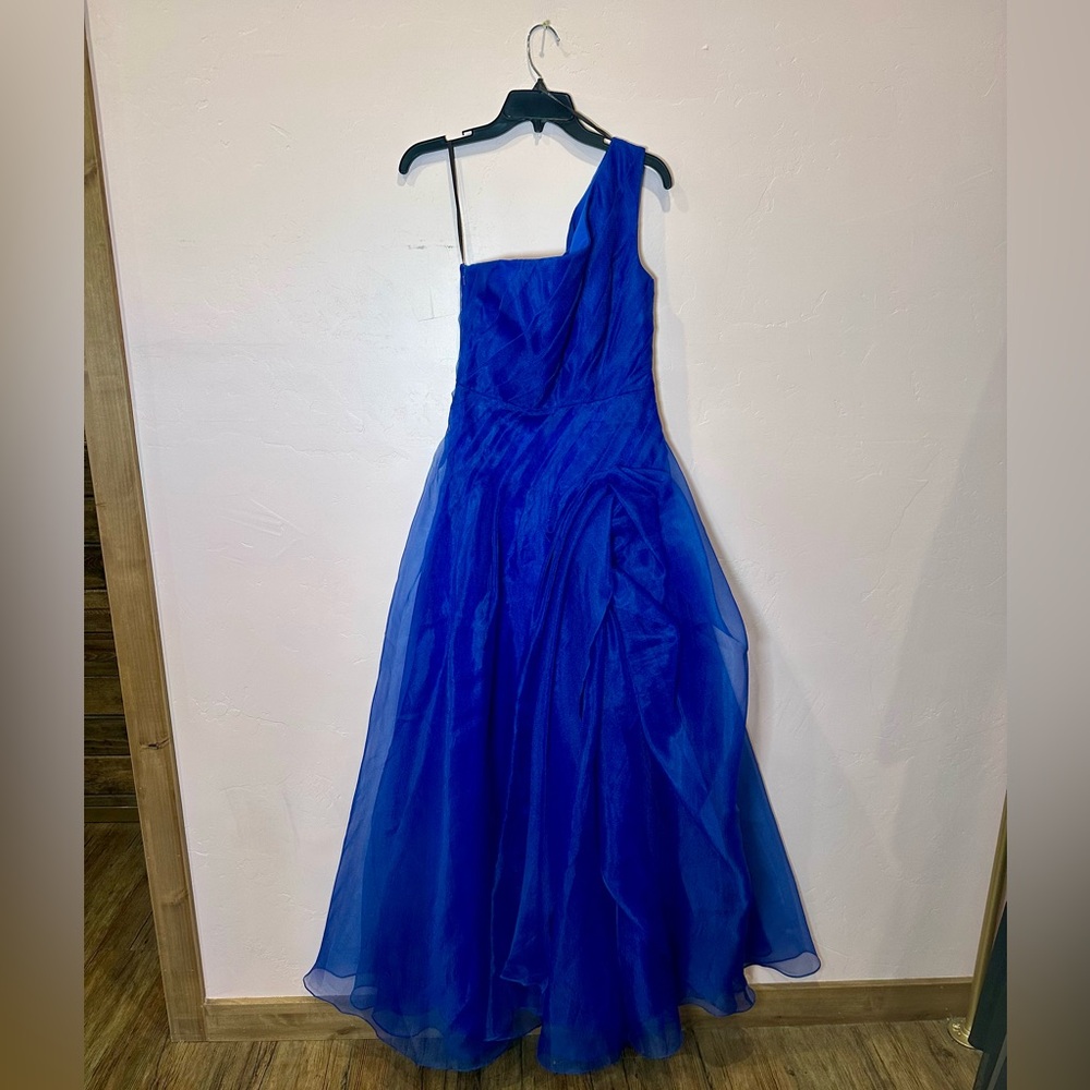 Theia Cobalt Blue One-Shoulder Evening Dress Size 4